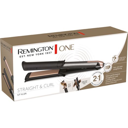 Remington S6077 Hair Straighteners - Black - Left box perpsective shot